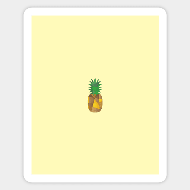 Geometric pineapple on a yellow background Sticker by LPR